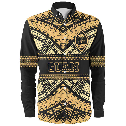 Guam Long Sleeve Shirt Custom Micronesian Gold Luxury Style