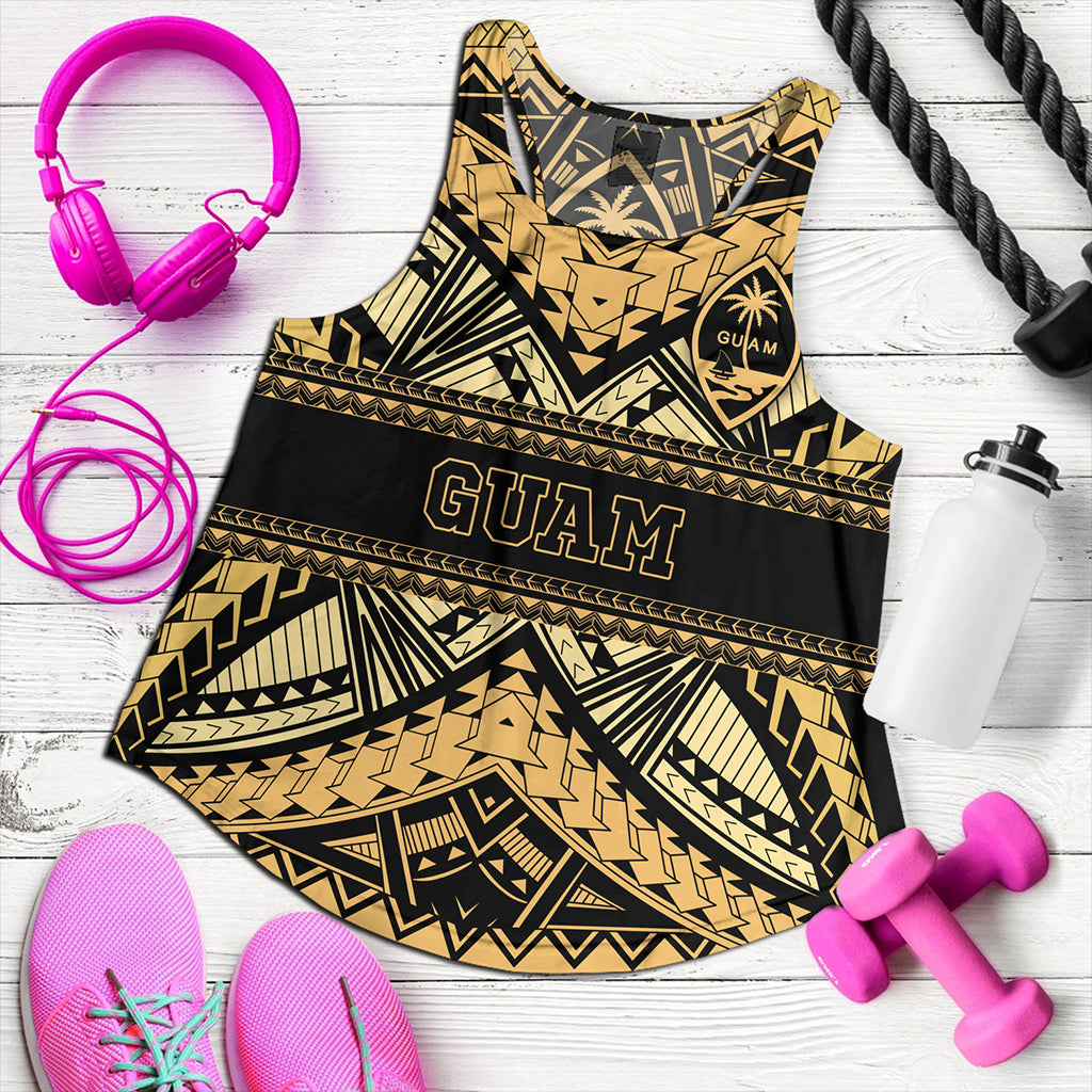 Guam Women Tank Custom Micronesian Gold Luxury Style