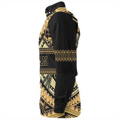 Guam Long Sleeve Shirt Custom Micronesian Gold Luxury Style