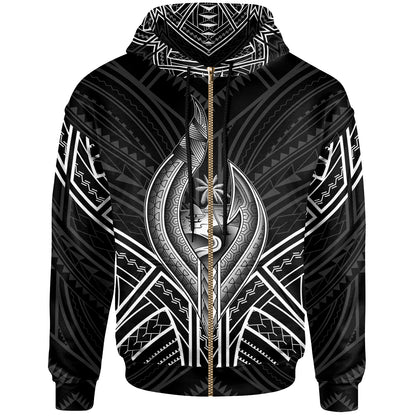 Guam Hoodie - Guam Seal Chamorro Tribal White Color