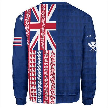 Hawaii Sweatshirt Aloha Flag With Flower Lie Beautiful