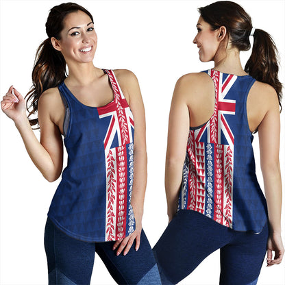 Hawaii Women Tank Aloha Flag With Flower Lie Beautiful