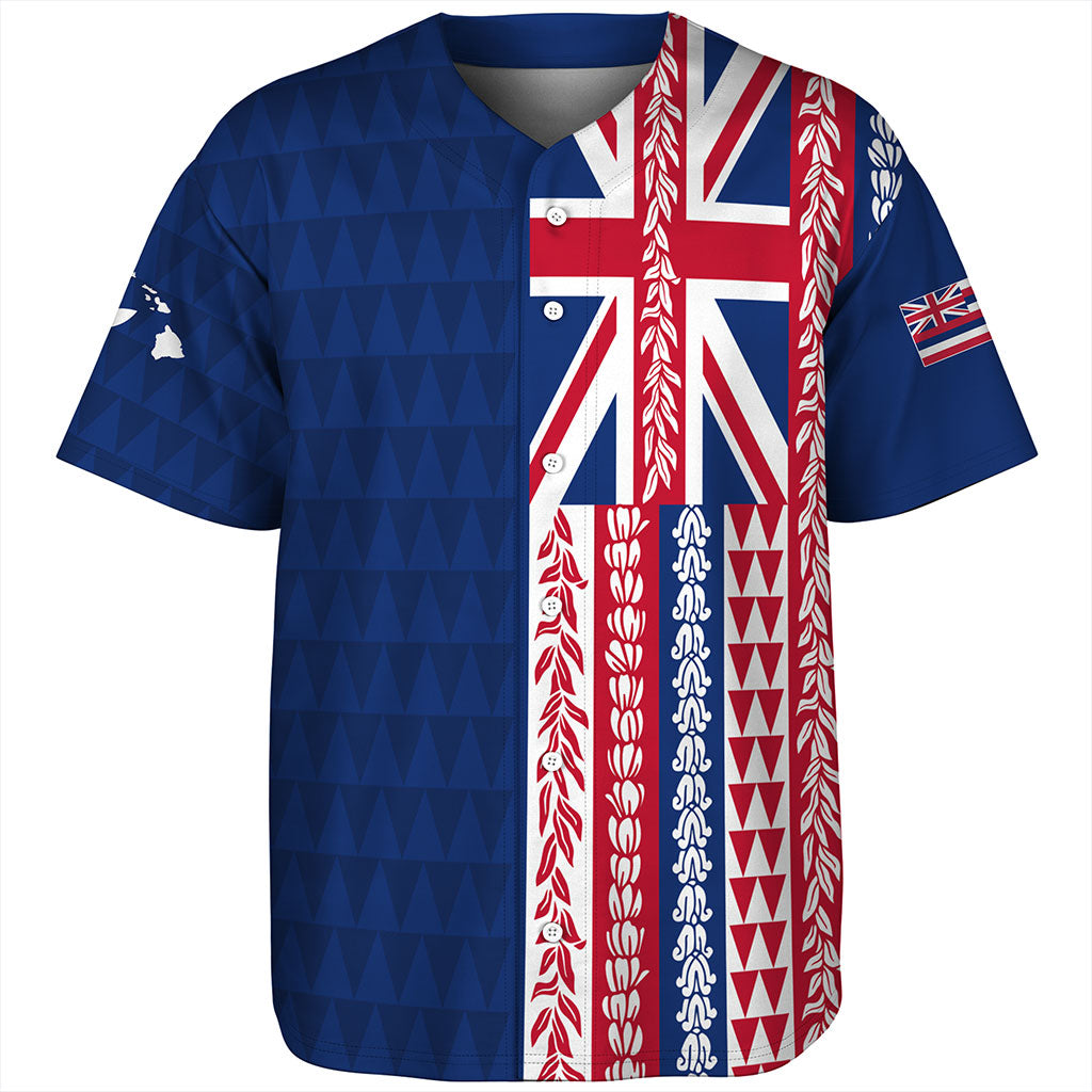 Hawaii Baseball Shirt Aloha Flag With Flower Lie Beautiful
