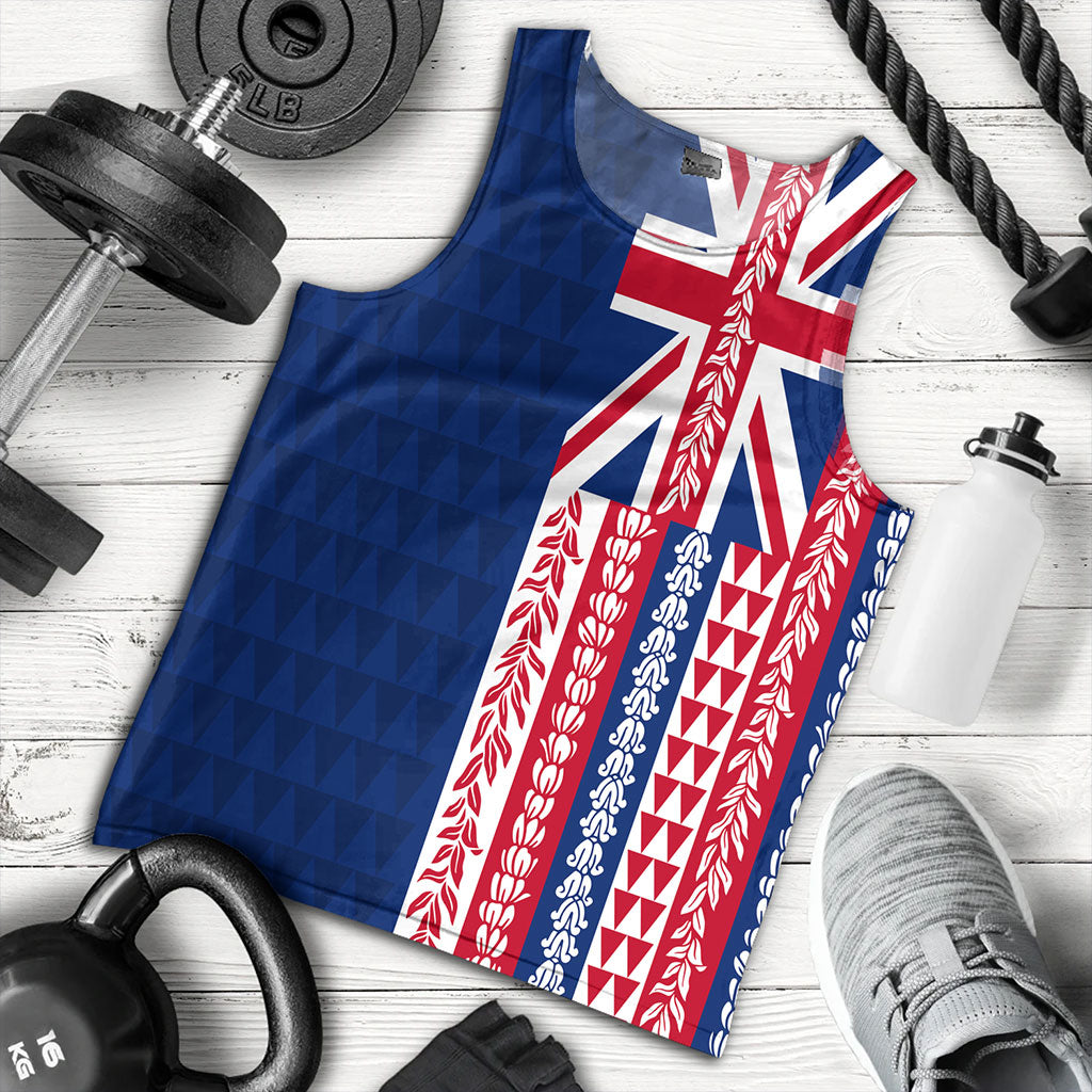 Hawaii Tank Top Aloha Flag With Flower Lie Beautiful