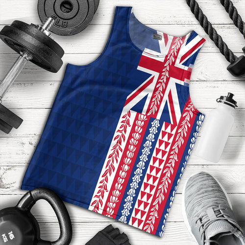 Hawaii Tank Top Aloha Flag With Flower Lie Beautiful