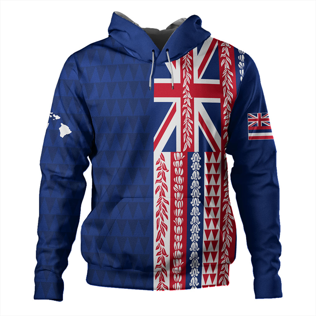 Hawaii Hoodie Aloha Flag With Flower Lie Beautiful
