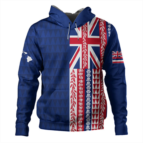 Hawaii Hoodie Aloha Flag With Flower Lie Beautiful
