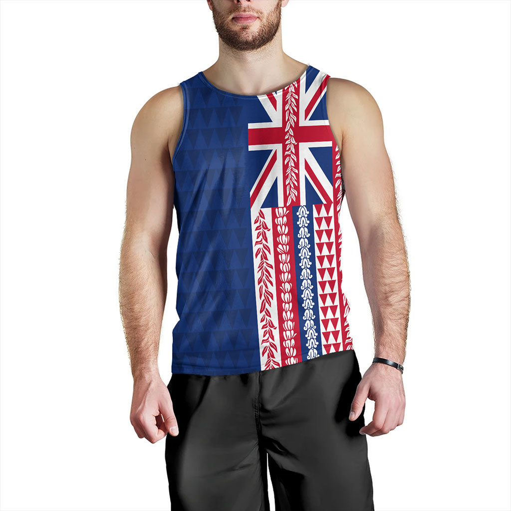 Hawaii Tank Top Aloha Flag With Flower Lie Beautiful
