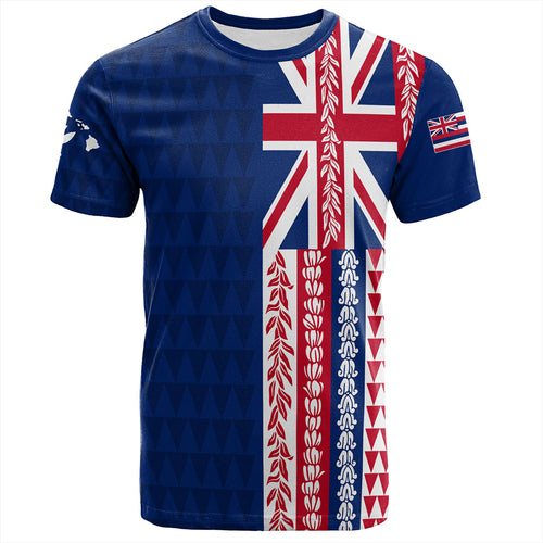 Hawaii T-Shirt Aloha Flag With Flower Lie Beautiful