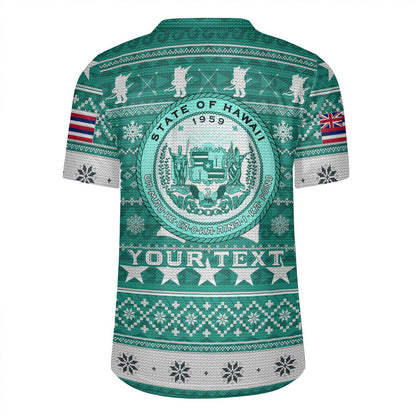 Hawaii Rugby Jersey Custom Ugly Gnome Packing Out a Unicorn Hawaiian Christmas