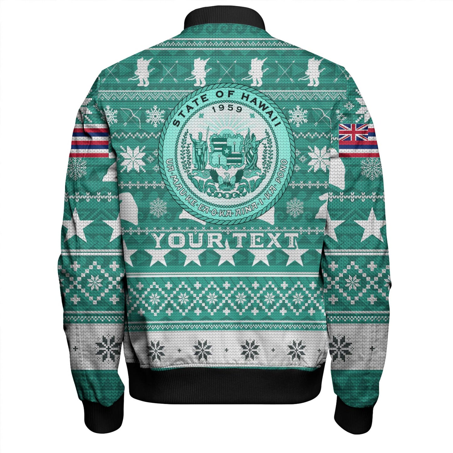 Hawaii Bomber Jacket Custom Ugly Gnome Packing Out a Unicorn Hawaiian Christmas