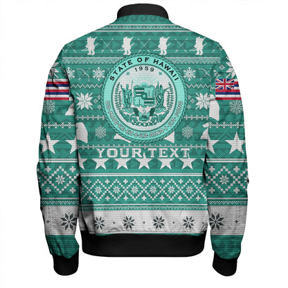 Hawaii Bomber Jacket Custom Ugly Gnome Packing Out a Unicorn Hawaiian Christmas