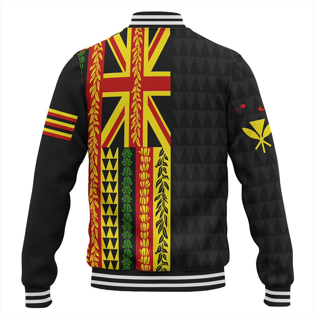 Hawaii Baseball Jacket Kanaka Maoli With Flower Lie Beautiful