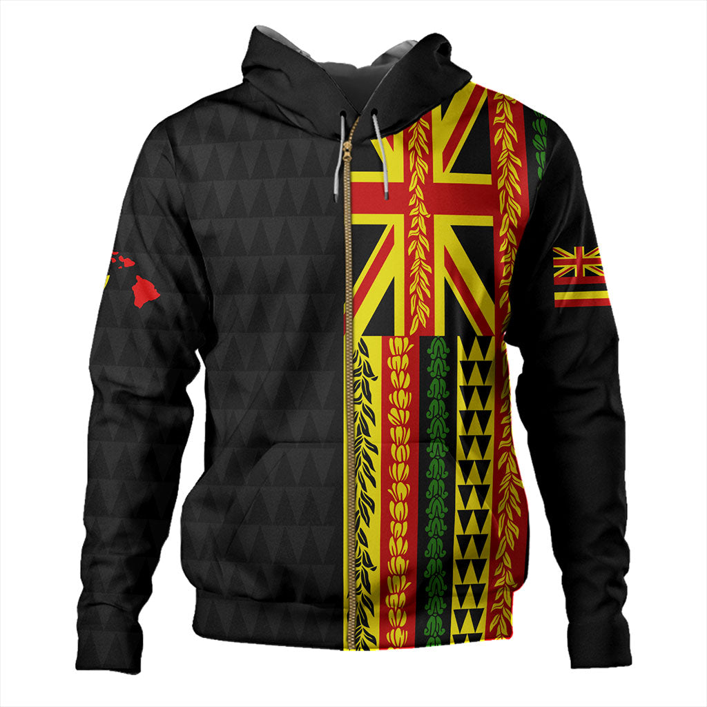 Hawaii Hoodie Kanaka Maoli With Flower Lie Beautiful