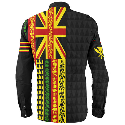 Hawaii Long Sleeve Shirt Kanaka Maoli With Flower Lie Beautiful