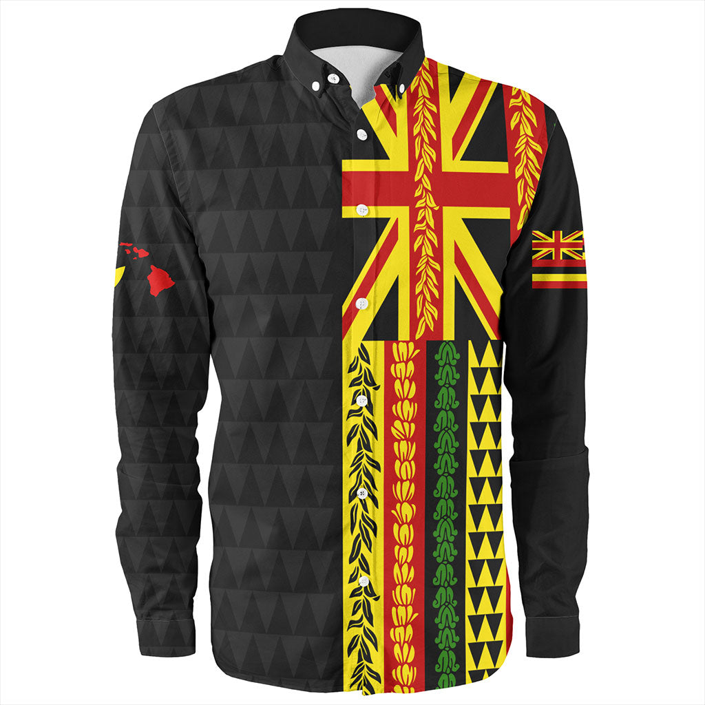 Hawaii Long Sleeve Shirt Kanaka Maoli With Flower Lie Beautiful