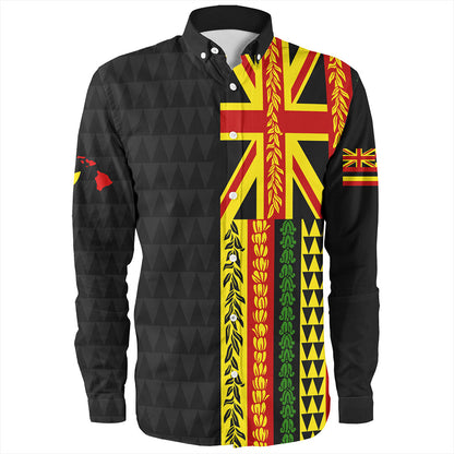 Hawaii Long Sleeve Shirt Kanaka Maoli With Flower Lie Beautiful