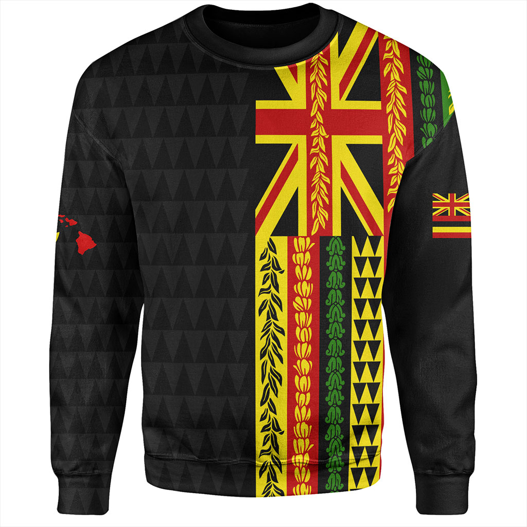 Hawaii Sweatshirt Kanaka Maoli With Flower Lie Beautiful