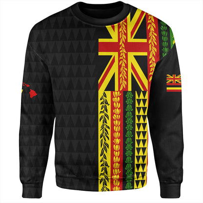 Hawaii Sweatshirt Kanaka Maoli With Flower Lie Beautiful