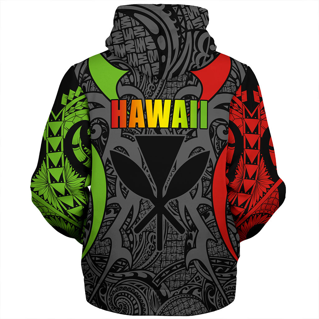 Hawaii Sherpa Hoodie Kanaka Tribal Tattoo Concept