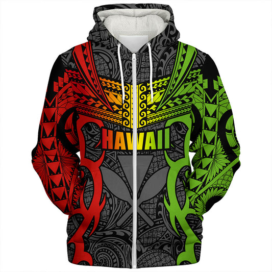 Hawaii Sherpa Hoodie Kanaka Tribal Tattoo Concept