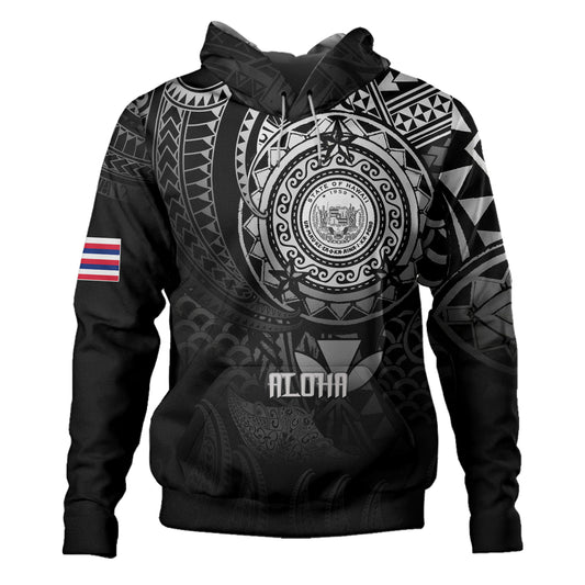 Hawaii Hoodie Pearl Of The Pacific Black Polynesian Tattau