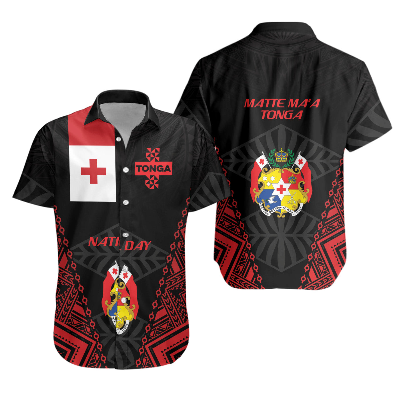 Tonga Short Sleeve Shirt - Custom National Day Tonga Polynesian