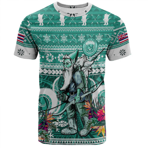 Hawaii T-Shirt Custom Ugly Gnome Packing Out a Unicorn Hawaiian Christmas