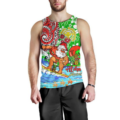 Hawaii Tank Top Mele Kalikimaka & Hauoli Makahiki Hou Hawaiian Tatau Christmas