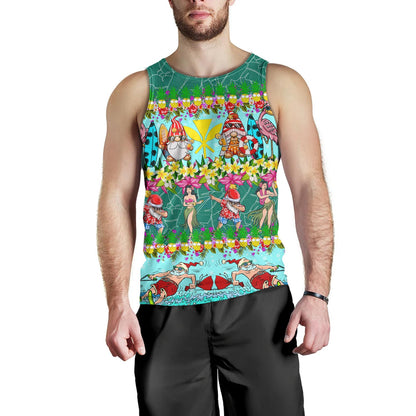 Hawaii Tank Top Dabbing Santa Hula Dance Tropical Gnomes Aloha Mele Kalikimaka Christmas