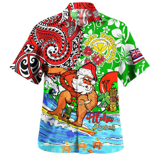 Hawaii Hawaiian Shirt Mele Kalikimaka & Hauoli Makahiki Hou Hawaiian Tatau Christmas