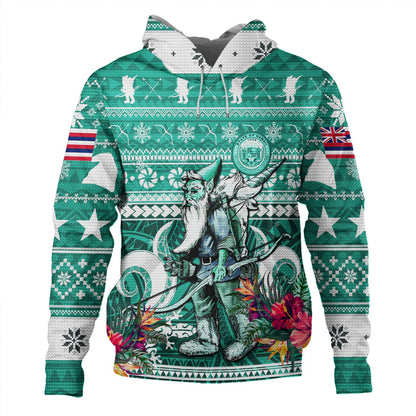 Hawaii Hoodie Custom Ugly Gnome Packing Out a Unicorn Hawaiian Christmas