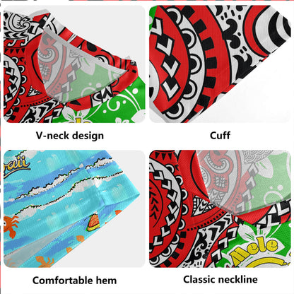 Hawaii Rugby Jersey Mele Kalikimaka & Hauoli Makahiki Hou Hawaiian Tatau Christmas