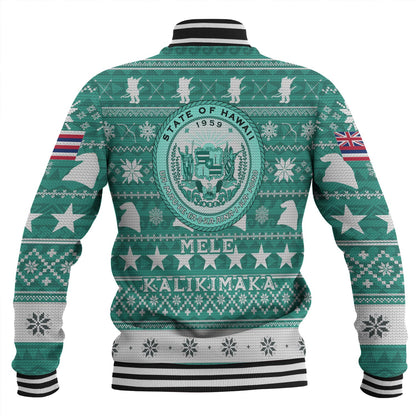 Hawaii Baseball Jacket Custom Ugly Gnome Packing Out a Unicorn Hawaiian Christmas