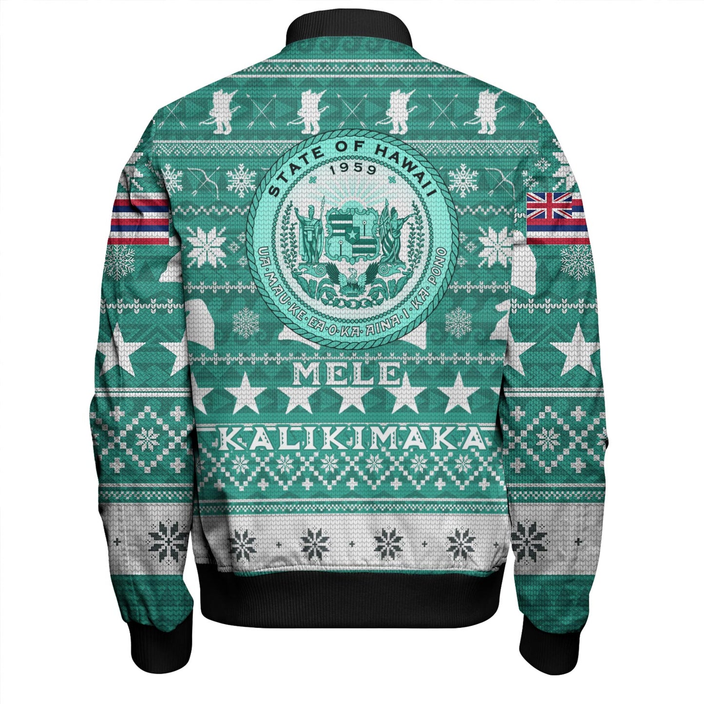 Hawaii Bomber Jacket Custom Ugly Gnome Packing Out a Unicorn Hawaiian Christmas