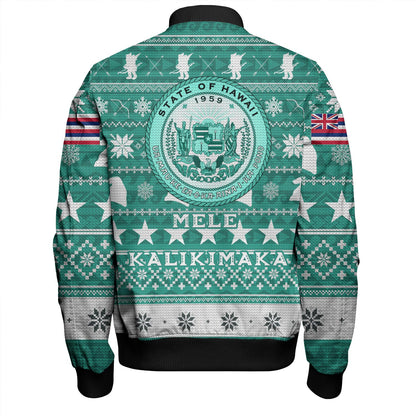 Hawaii Bomber Jacket Custom Ugly Gnome Packing Out a Unicorn Hawaiian Christmas