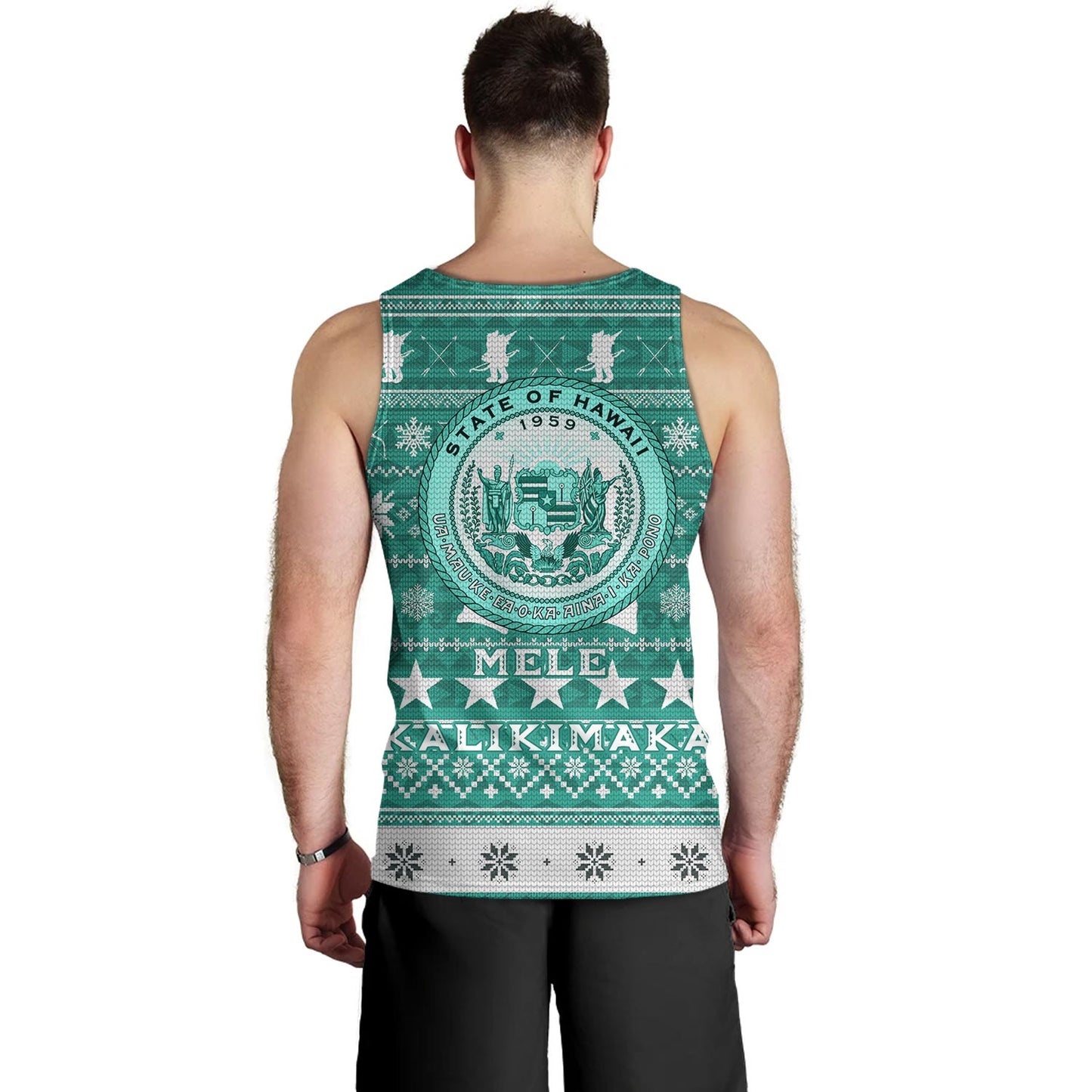 Hawaii Tank Top Custom Ugly Gnome Packing Out a Unicorn Hawaiian Christmas