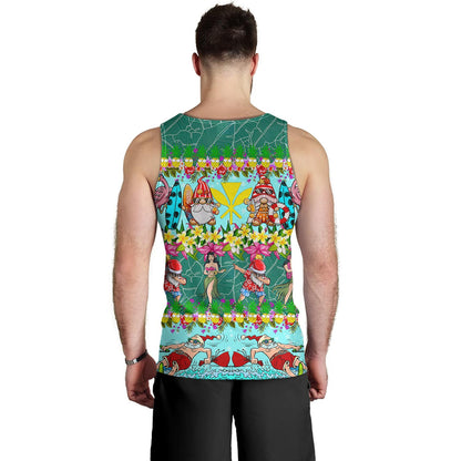 Hawaii Tank Top Dabbing Santa Hula Dance Tropical Gnomes Aloha Mele Kalikimaka Christmas