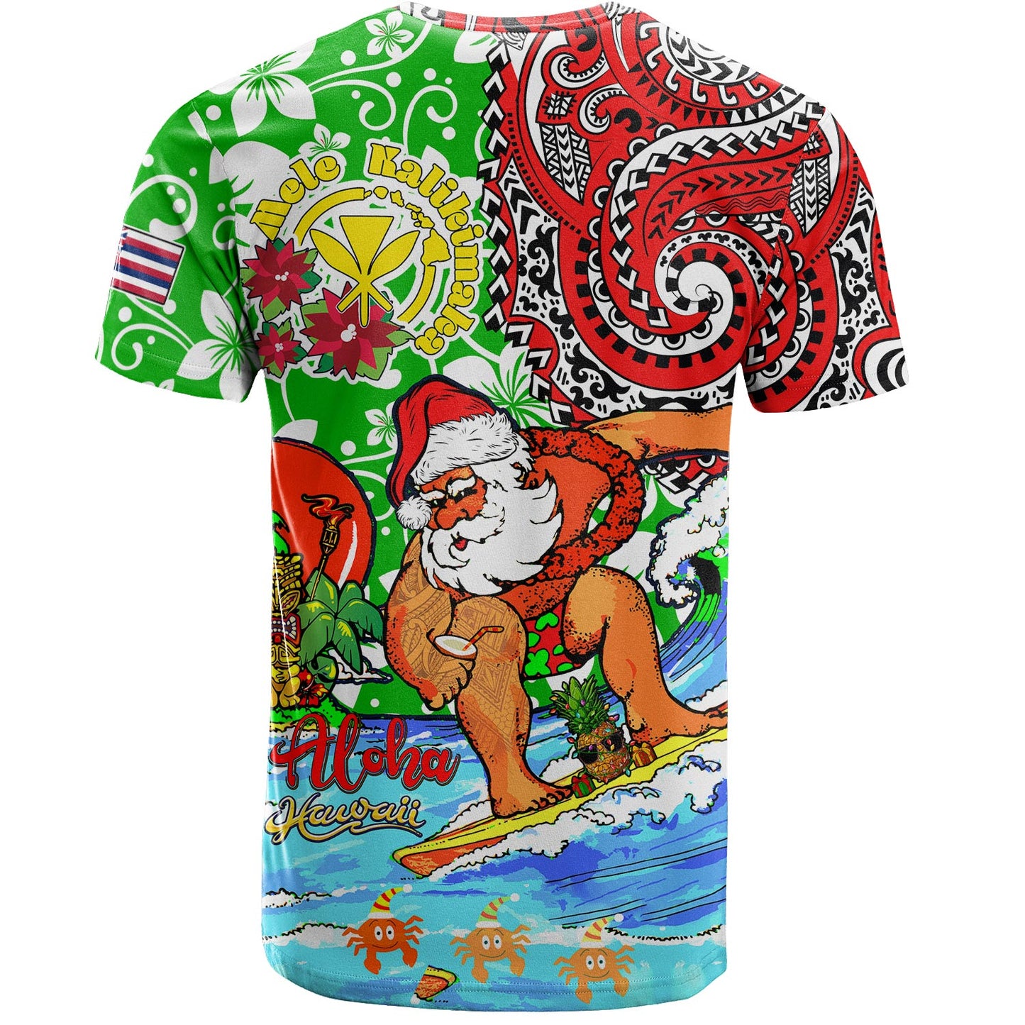 Hawaii T-Shirt Mele Kalikimaka & Hauoli Makahiki Hou Hawaiian Tatau Christmas