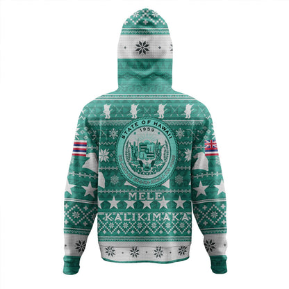 Hawaii Hoodie Custom Ugly Gnome Packing Out a Unicorn Hawaiian Christmas