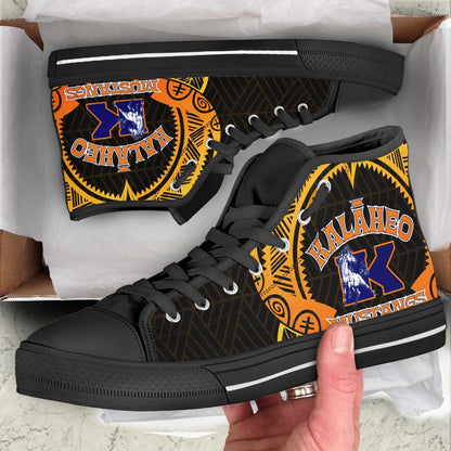 Hawaii High Top Shoes - Kalaheo High School Polynesian Tribal Pattern