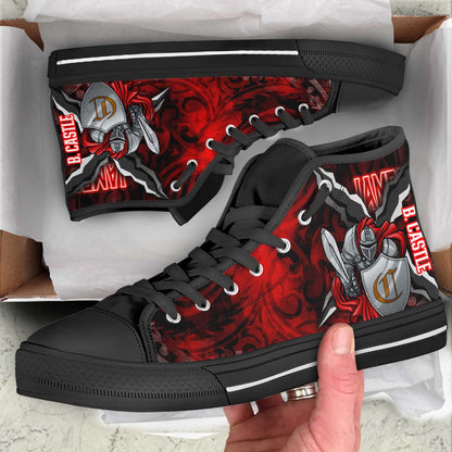 Hawaii High Top Shoes - James B. Castle High School Polynesian Tribal Pattern