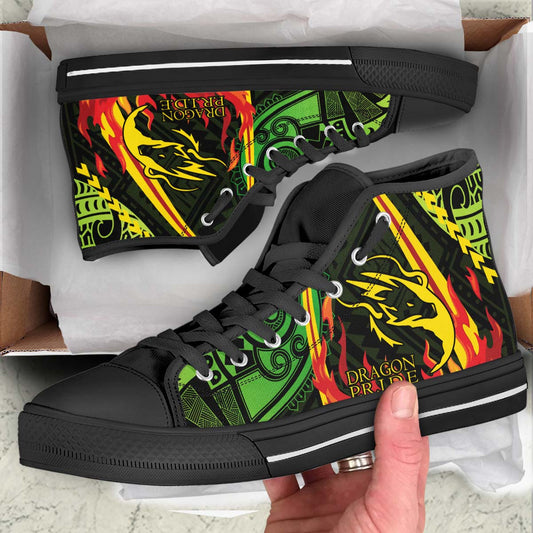 Hawaii High Top Shoes - Honoka��a High & Intermediate School Polynesian Tribal Pattern