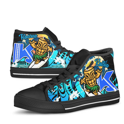 Hawaii High Top Shoes - Kailua High School Polynesian Tribal Pattern