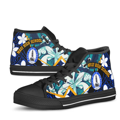 Hawaii High Top Shoes - Maui High School Polynesian Tribal Pattern