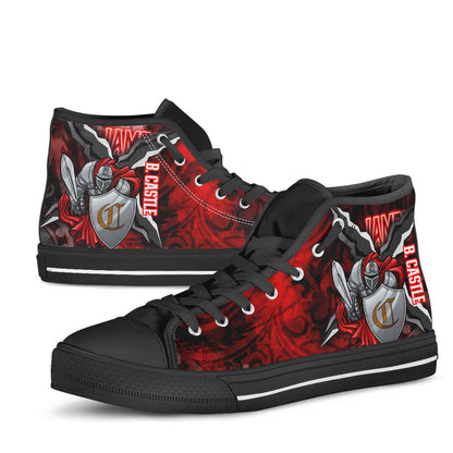 Hawaii High Top Shoes - James B. Castle High School Polynesian Tribal Pattern