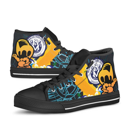 Hawaii High Top Shoes - Moanalua High School Polynesian Tribal Pattern