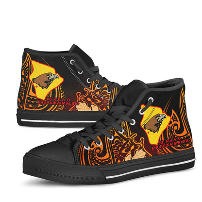 Hawaii High Top Shoes - Ke Kula o Ehunuikaimalino Polynesian Pattern