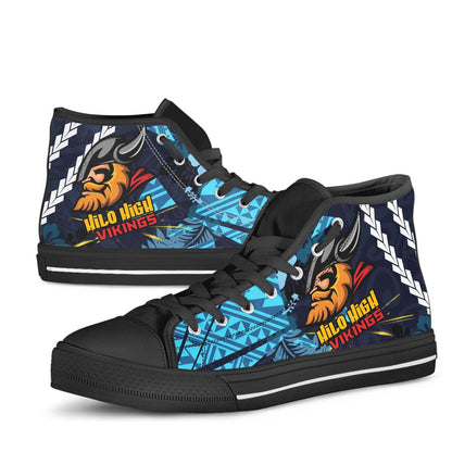 Hawaii High Top Shoes - Hilo High School Polynesian Viking Tribal Pattern
