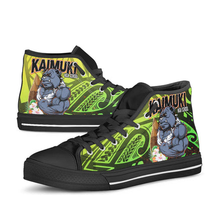 Hawaii High Top Shoes - Kaimuki High School Polynesian Tribal Pattern